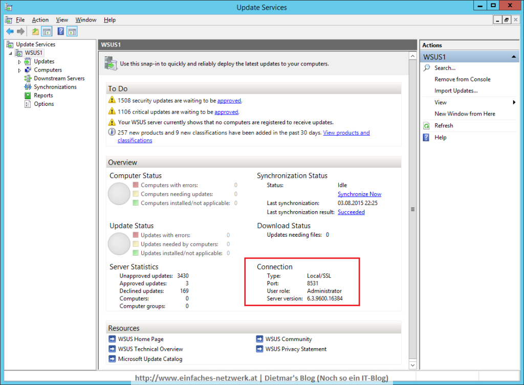 Teil 6b Windows Server Update Services konfigurieren Ein einfaches